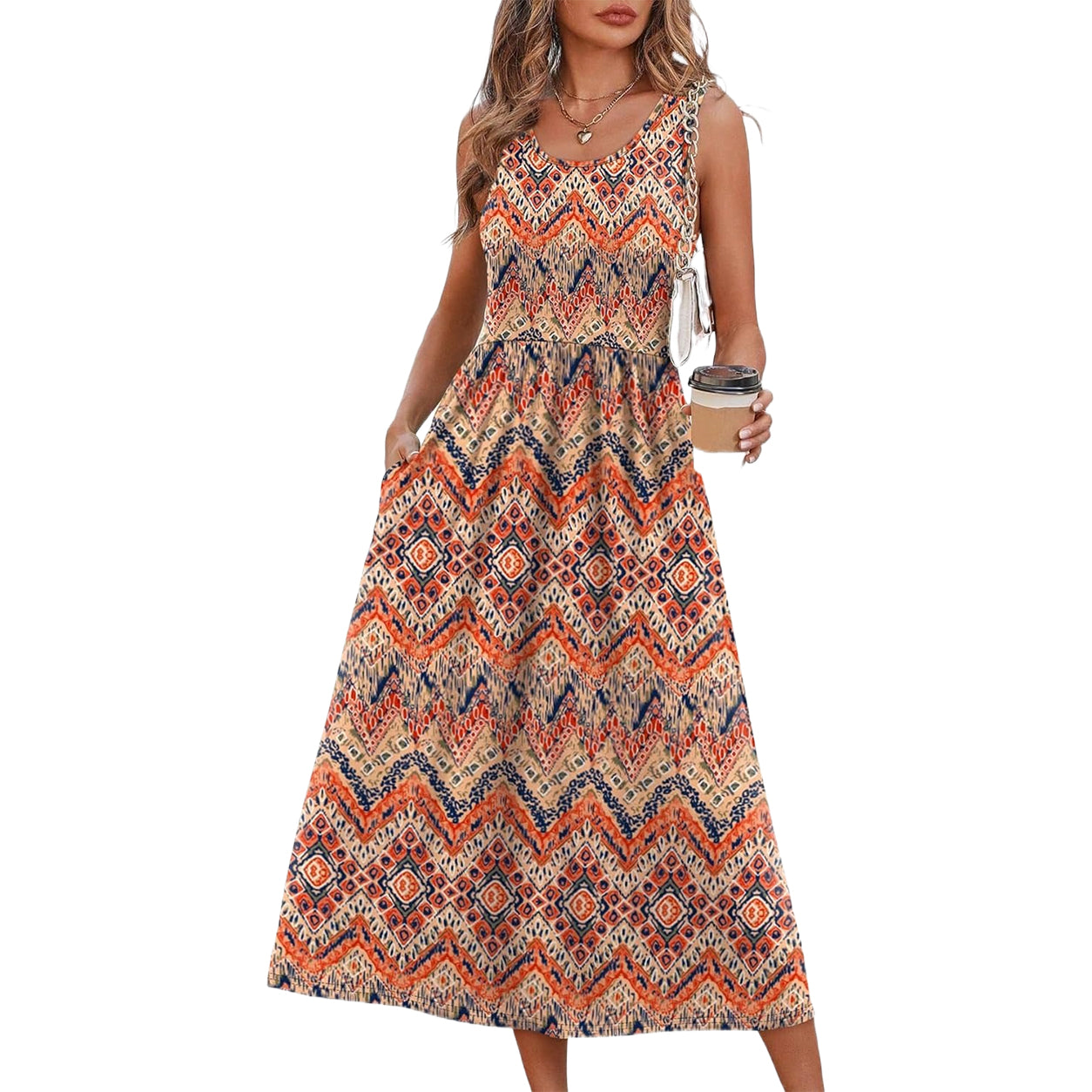 Summer Sale👗Women's Casual Midi Dress with Pockets
