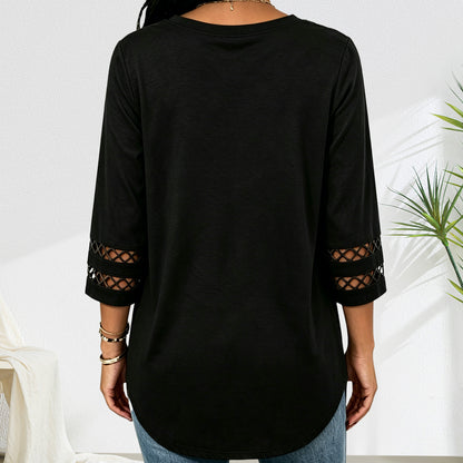 Summer Sale👗Womens 3/4 Length Sleeve Tops Trendy V Neck T Shirts