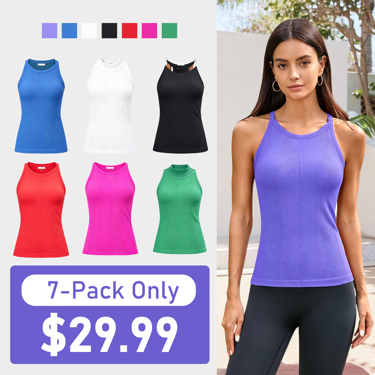 Summer Sale👗Women Workout Tank Tops with Built in Bra