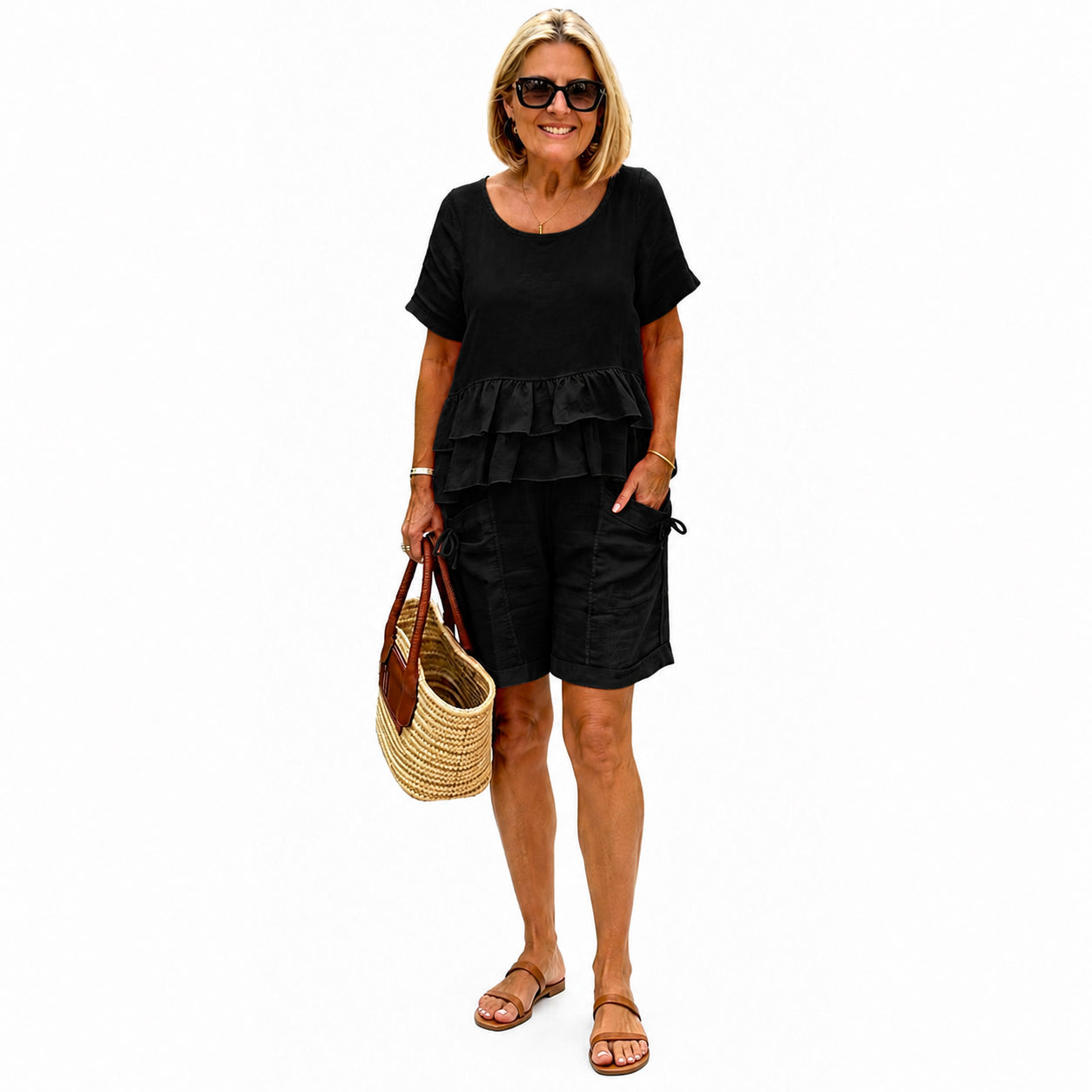 Summer Sale👗Fallon Top And Shorts Casual Suit