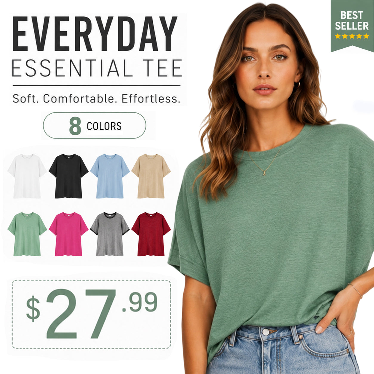 Summer Sale👗Women's 2026 Loose Oversized Basic Tee