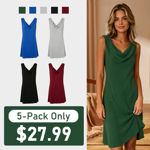 2026 Summer New Arrival: Women's Elegant Sleeveless Cowl NeckDress