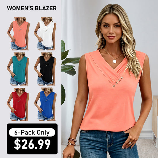 💐2026 New Arrivals 50% OFF💥 Women’s Button Down V Neck Loose Fit Tank Top