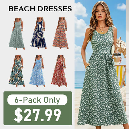 Summer Sale👗Women's Casual Midi Dress with Pockets