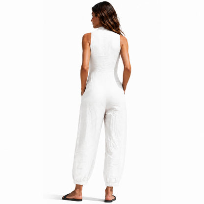 Summer Sale👗Women's Linen Blend Sleeveless Loose Jumpsuit