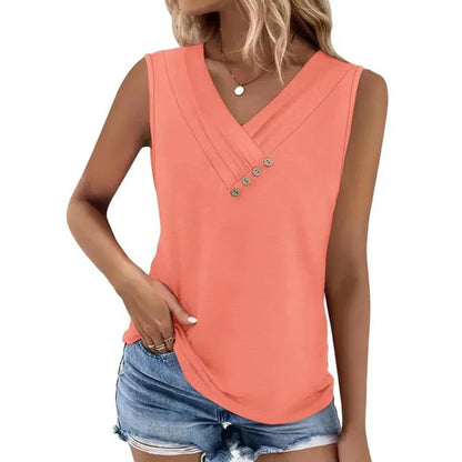 💐2026 New Arrivals 50% OFF💥 Women’s Button Down V Neck Loose Fit Tank Top