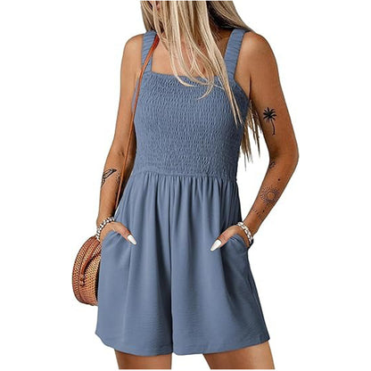 Summer Sale👗Women's Summer Casual Smocked Rompers