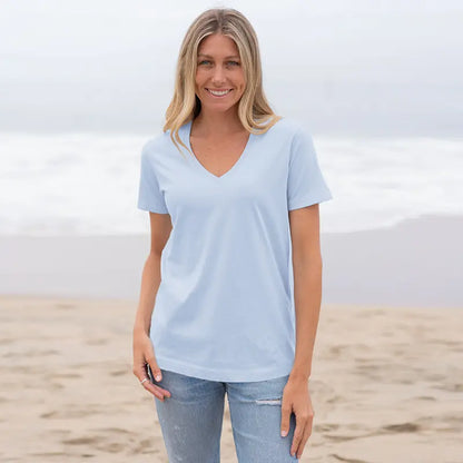 Summer Sale👗Women's Short Sleeve V Neck Basic T-Shirt