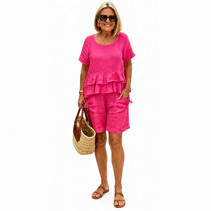 Summer Sale👗Fallon Top And Shorts Casual Suit