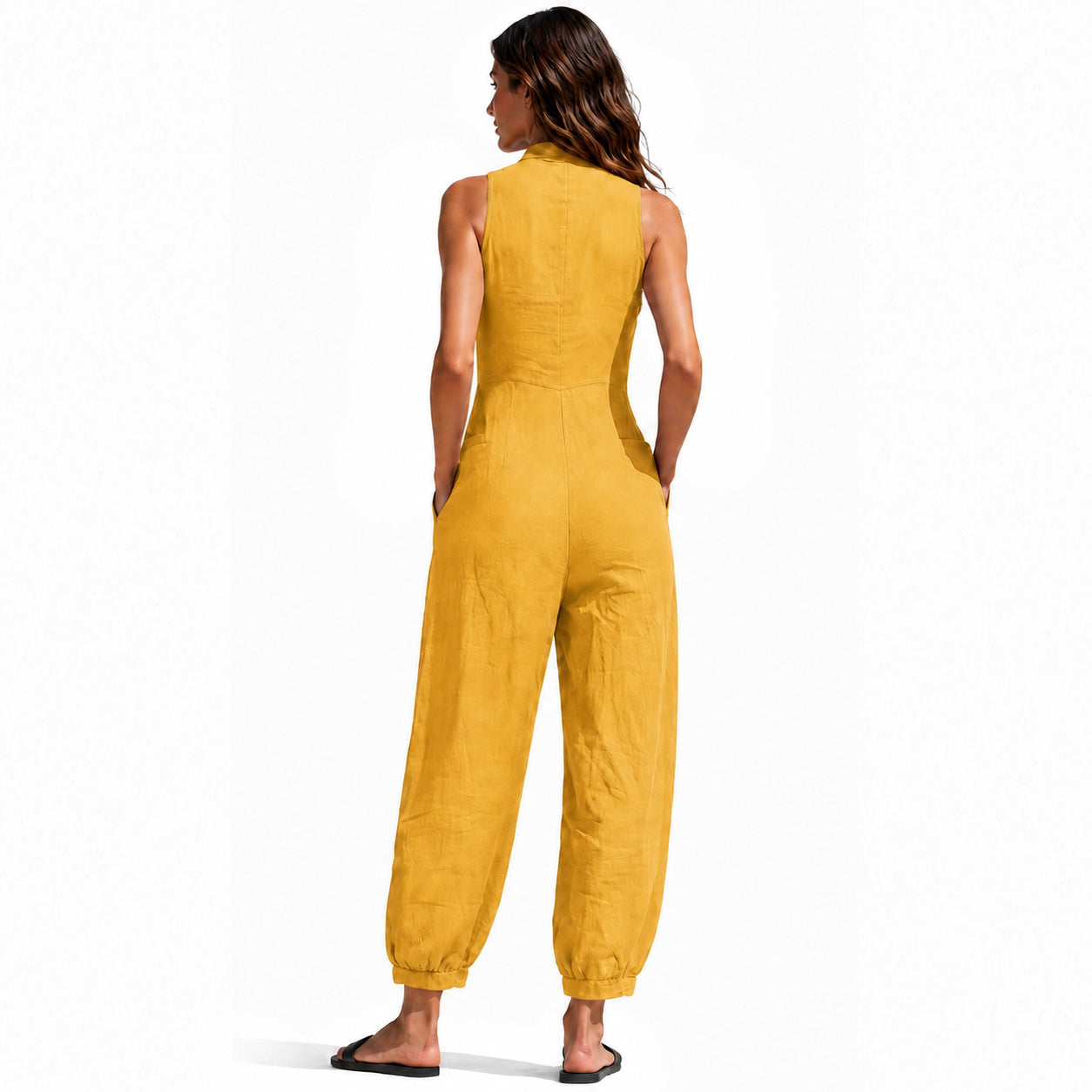 Summer Sale👗Women's Linen Blend Sleeveless Loose Jumpsuit