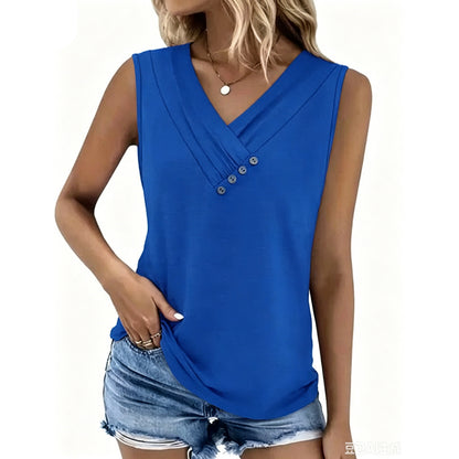 💐2026 New Arrivals 50% OFF💥 Women’s Button Down V Neck Loose Fit Tank Top
