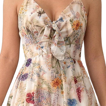 Summer Sale👗Women's Boho Style Floral-Print Spaghetti Strap Cami Dress