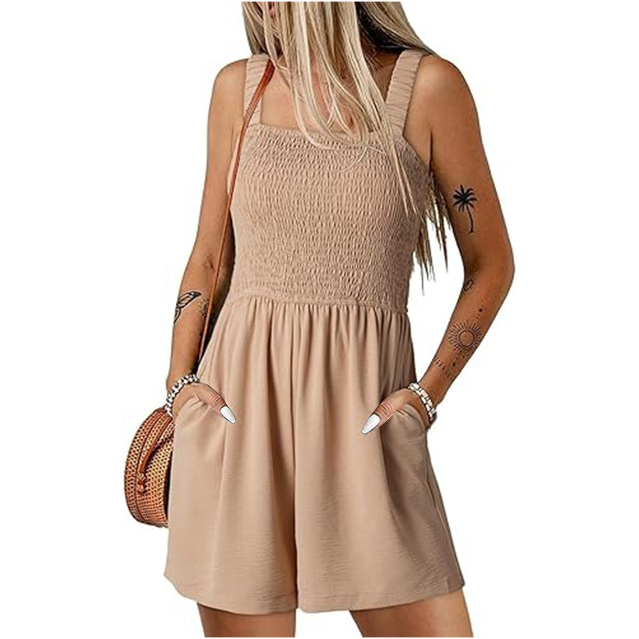 Summer Sale👗Women's Summer Casual Smocked Rompers