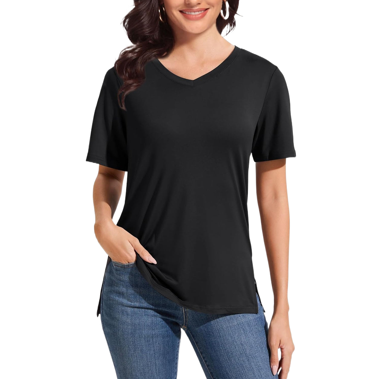 Summer Sale👗Women's Short Sleeve V Neck Basic T-Shirt