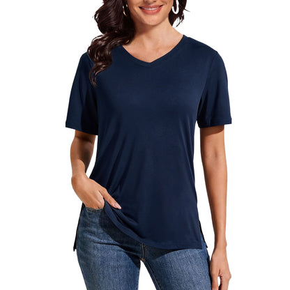 Summer Sale👗Women's Short Sleeve V Neck Basic T-Shirt
