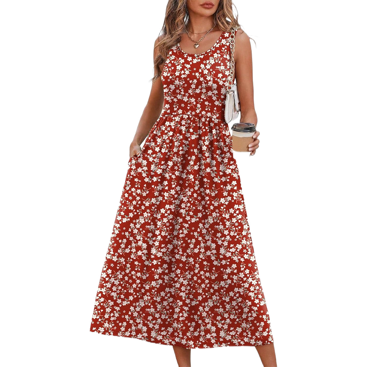 Summer Sale👗Women's Casual Midi Dress with Pockets