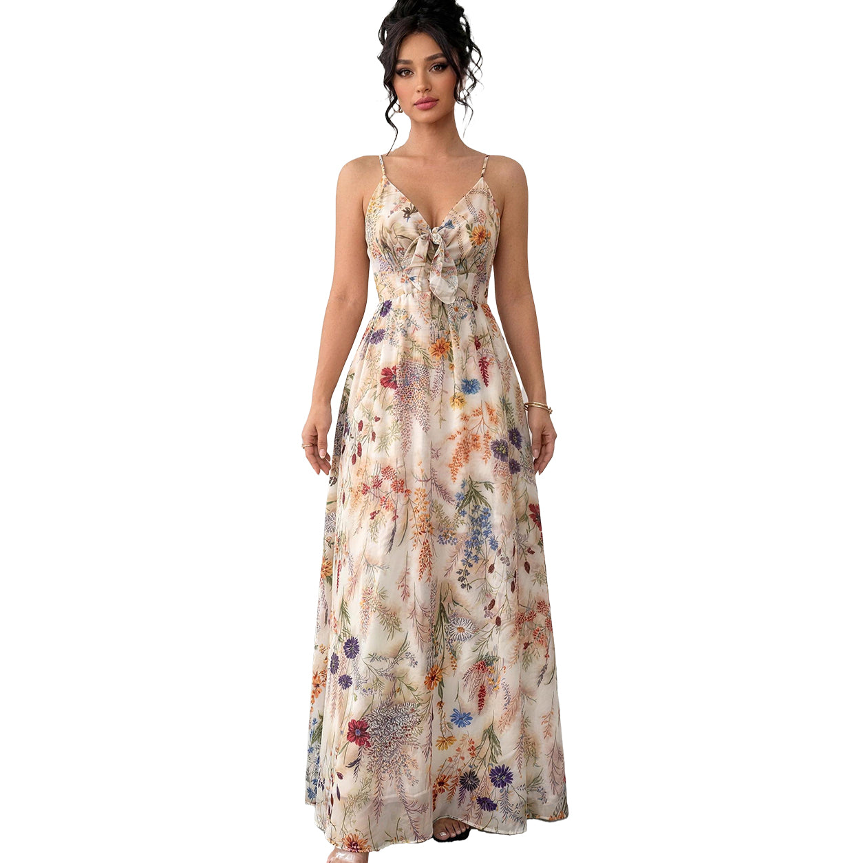 Summer Sale👗Women's Boho Style Floral-Print Spaghetti Strap Cami Dress