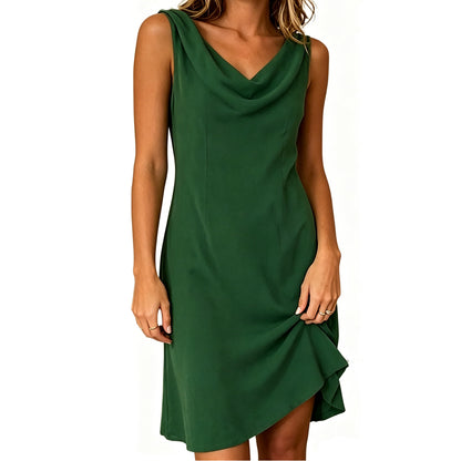 2026 Summer New Arrival: Women's Elegant Sleeveless Cowl NeckDress