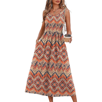 Summer Sale👗Women's Casual Midi Dress with Pockets
