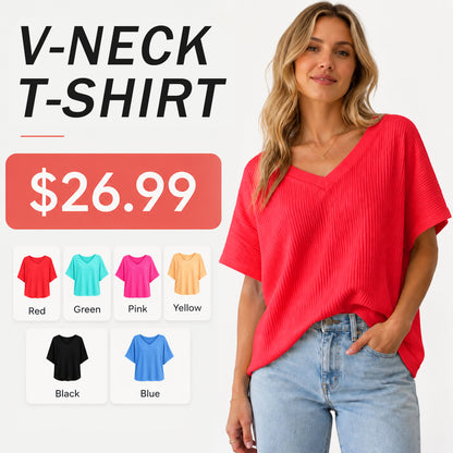 💥LAST DAY SALE 60% OFF💥Women's V-Neck Summer T-Shirt 🌟