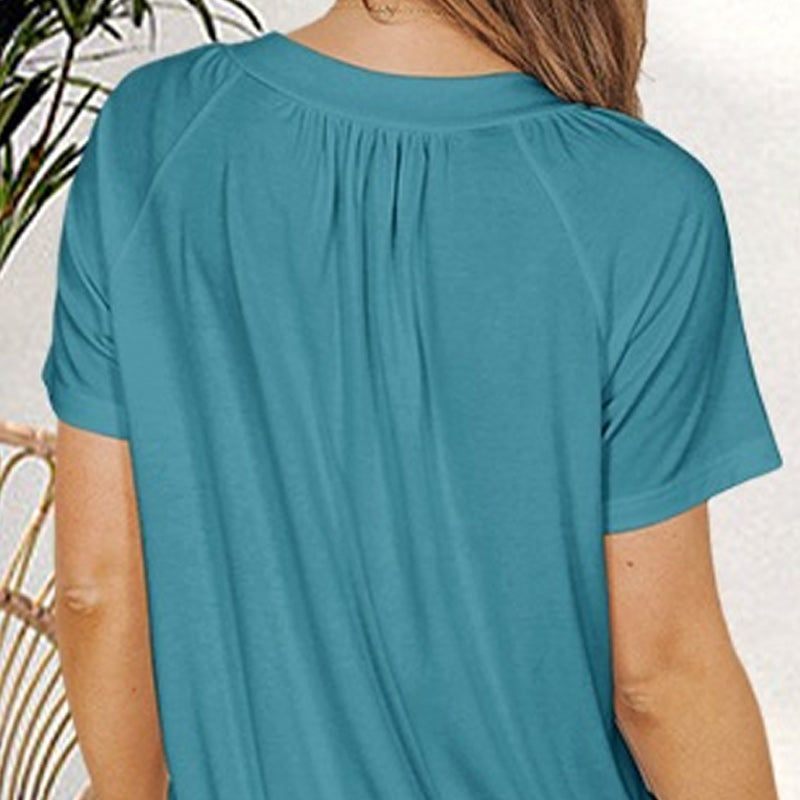 ⏳ Limited Time 60% Off!💐Women's Casual Pleated V-Neck Short-Sleeve Top