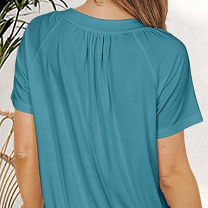 ⏳ Limited Time 60% Off!💐Women's Casual Pleated V-Neck Short-Sleeve Top