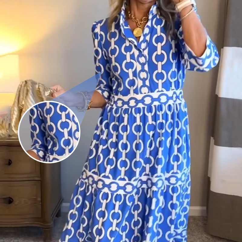🎉This Week's Special Sales - 60% OFF✨Women’s Geometric Print V-Neck Maxi Dress