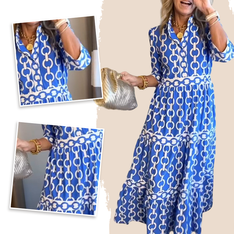🎉This Week's Special Sales - 60% OFF✨Women’s Geometric Print V-Neck Maxi Dress