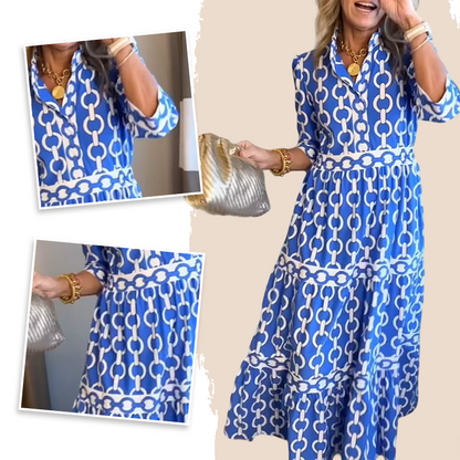 🎉This Week's Special Sales - 60% OFF✨Women’s Geometric Print V-Neck Maxi Dress